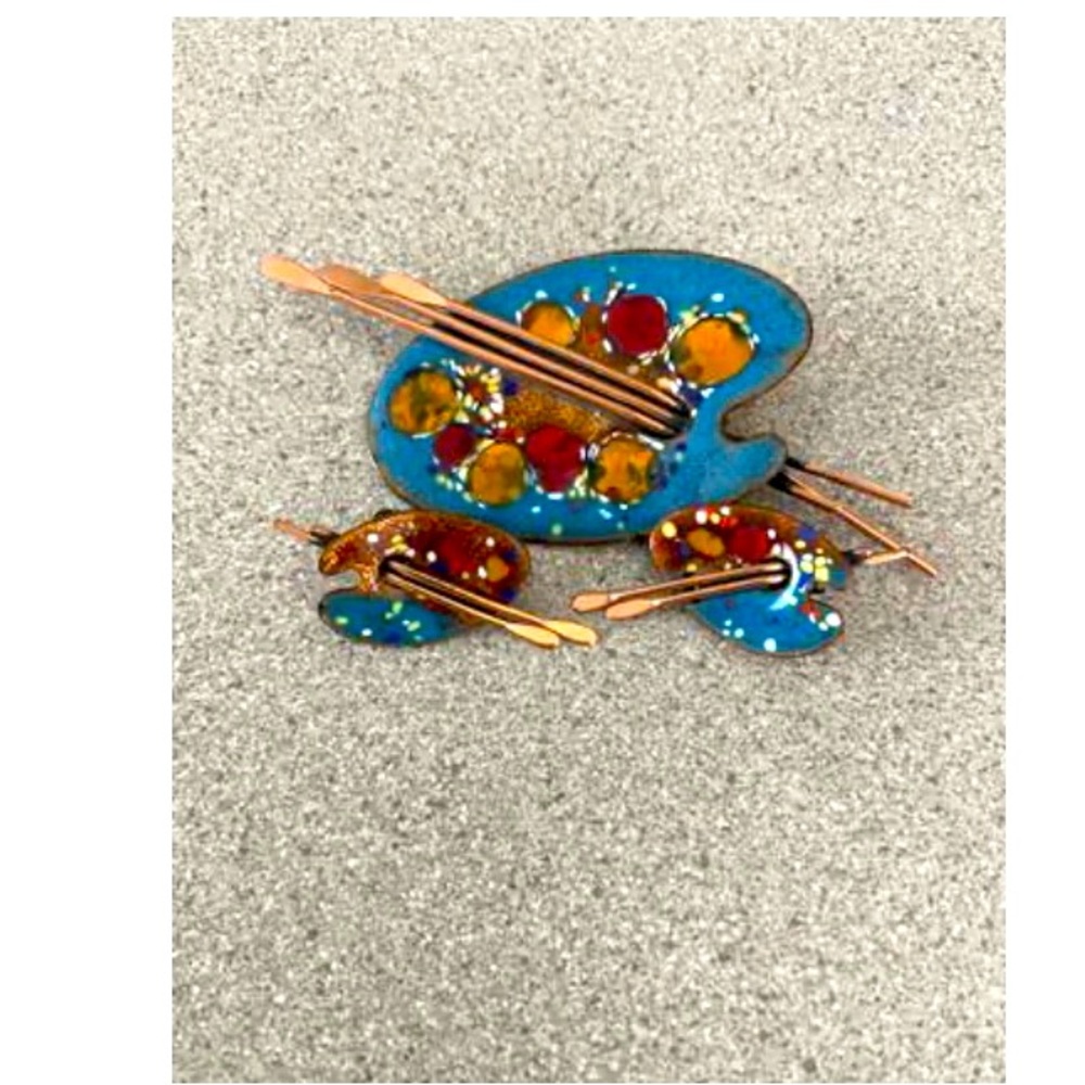 1950 Matisse Blue Enamel copper artist “Palette”